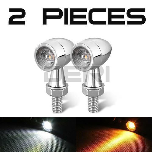 Señales de giro LED cromadas para motocicleta bala intermitente mini luces para Cafe Racer - Imagen 3 de 12
