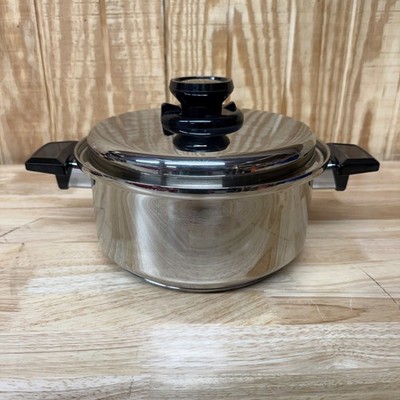 Kitchen Craft by West Bend Stock Pot with Lid Stainless Steel Vtg 4 qt Stockpot