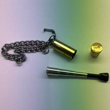 Metal Dog Training Whistle with Chain Lanyard and Protective Cap