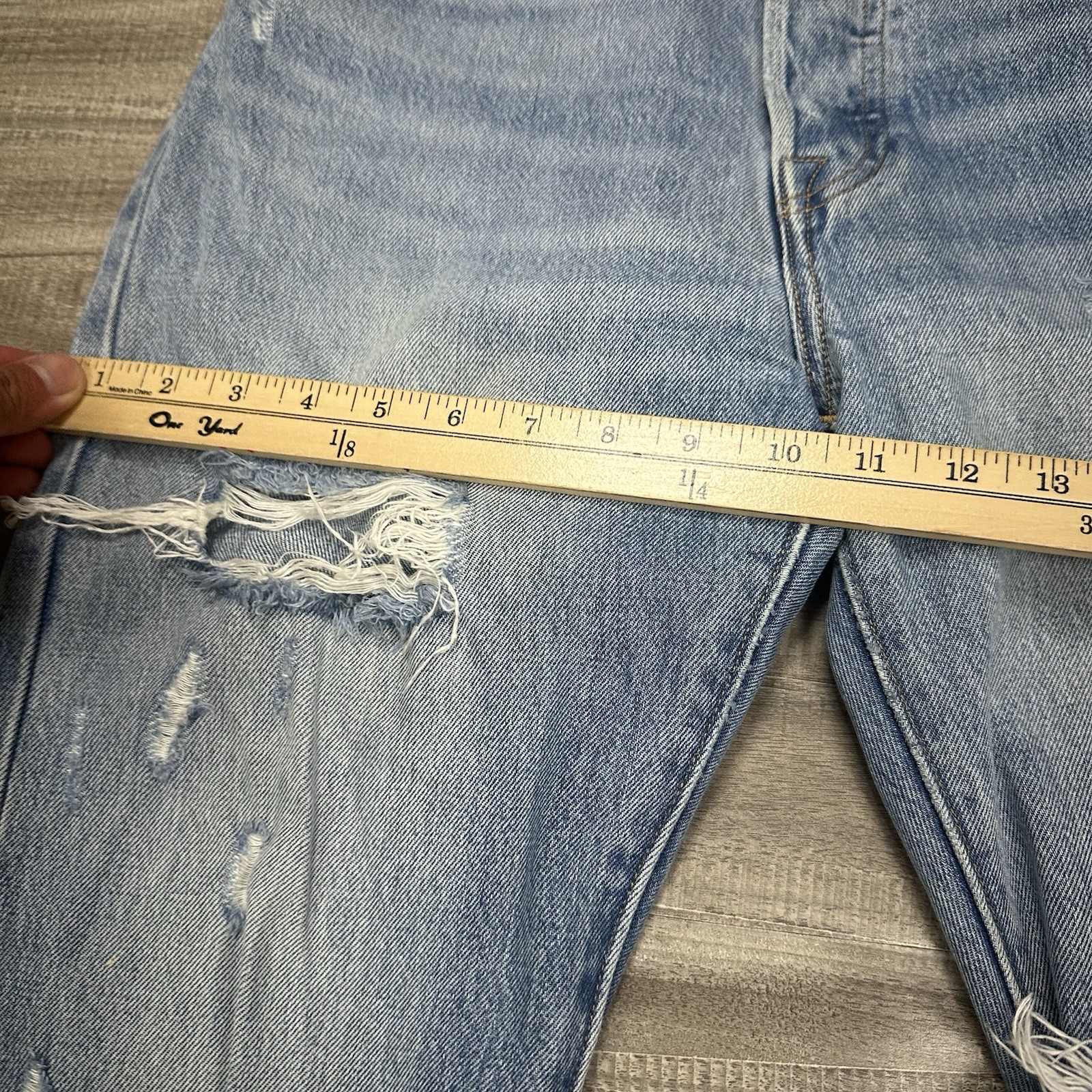 Levi's Premium 501 Original Fit Selvedge Jeans Men Size 27x32 Light Wash Big E image 9