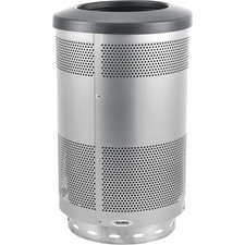 20 Gallon Perforated Steel Receptacle with Flat Lid Stainless
