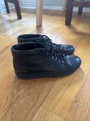 Common Projects Achilles Mid Top sneakers Italian Leather Black EU 42 US 9 9.5 