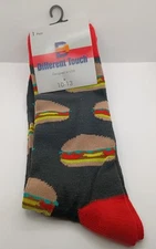Men's Different Touch Hamburger Novelty Socks Size 10-13 Brand New!