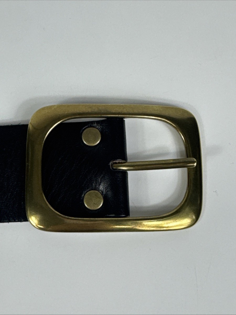 Linea Pelle Tan Studded Belt w/Brushed Brass Buckle Leather  display picture 3