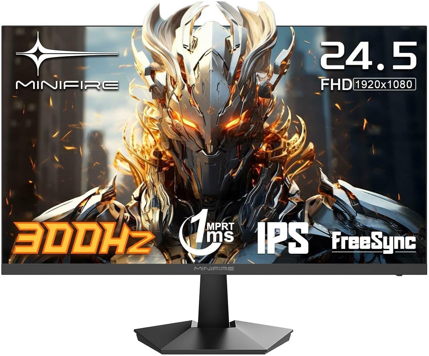 Minifire 24.5 Inch 300Hz Gaming Monitor, Full HD 1080p Fast IPS, 1ms MPRT,