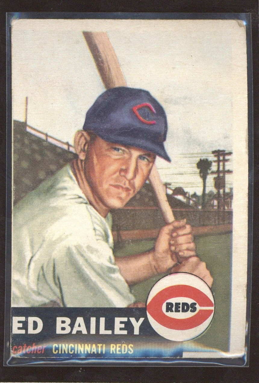 1953 Topps #206 Ed Bailey Surface Damage Creased