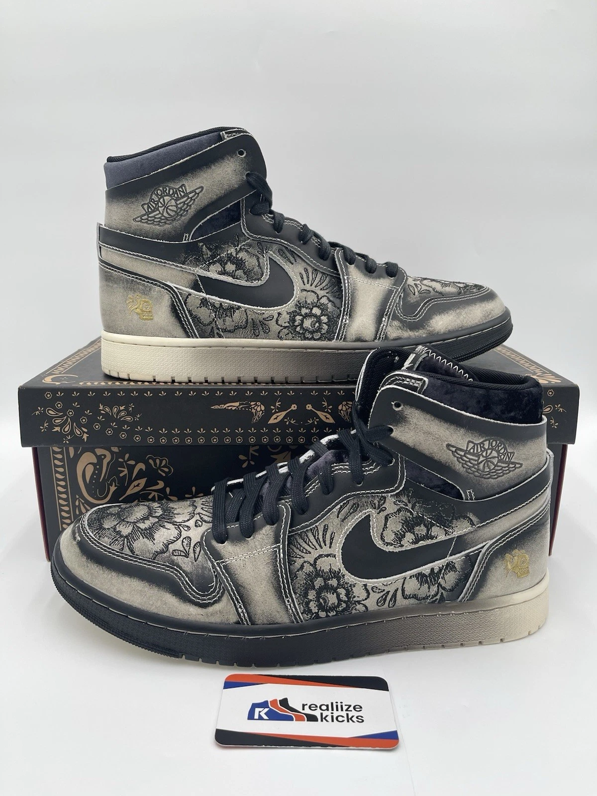 Uomo taglia 13 Nike Air Jordan 1 High Zoom CMFT 2 Dia De Muertos (scatola originale pulita!)