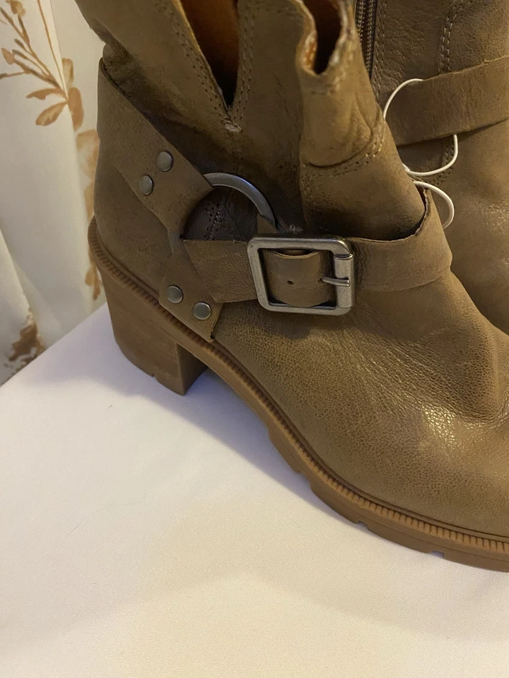 Botines de cuero para mujer Lucky Brand con cierre de cremallera talla 7,5 Foto 2 de 4