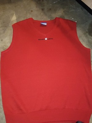 Vintage Wisconsin Badgers Sweater Vest Size XL