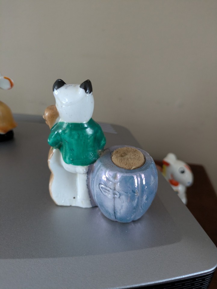 Lot Of Vintage Lusterware Pin Cushions Made In Japan Mouse Rabbit Cow ...