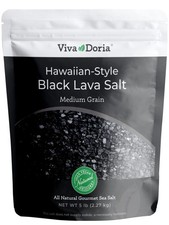 Hawaiian Black Lava Sea Salt, Lava Salt, Medium Grain, 5 lb