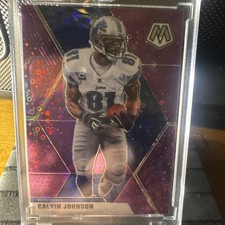 2020 Panini Mosaic Calvin Johnson #75 No Huddle Purple Prizm /50 🔥