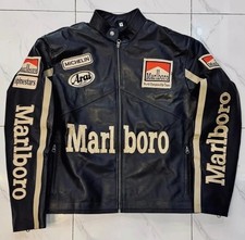 Chaqueta de cuero Marlboro MotoGP F1 Championship Michelin motociclismo carreras