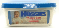 Huggies Vintage Baby Wipes Unscented Kleenex 80 count Sealed VTG 1992 Rare