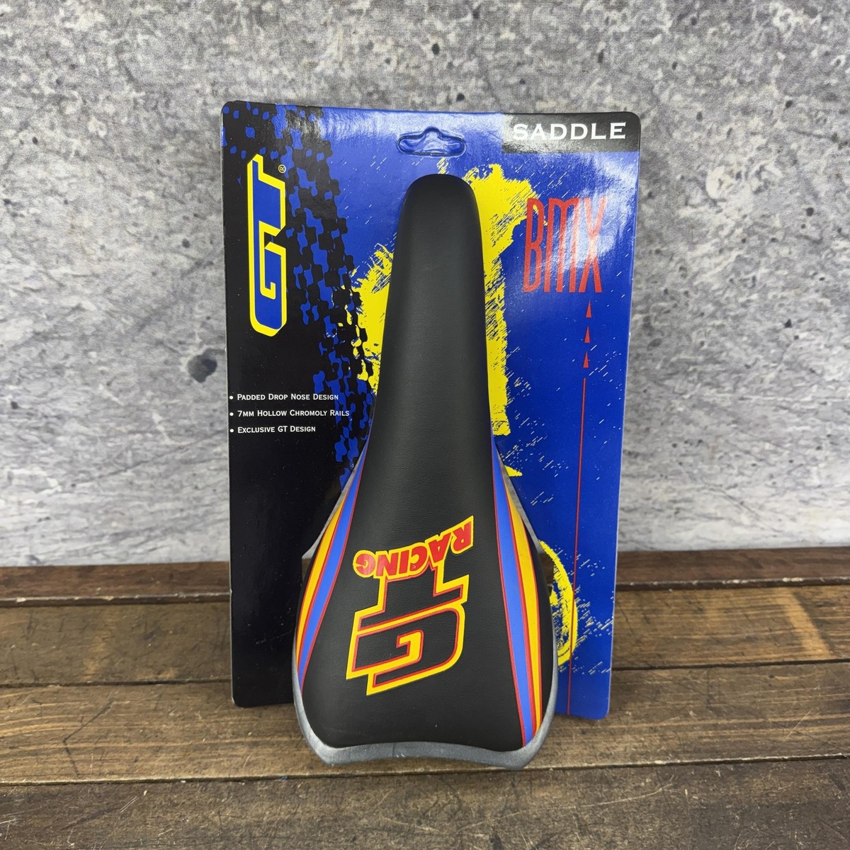Vintage GT BMX Seat Speed Series NOS GT-11B1 CrMo Yellow Blue Red