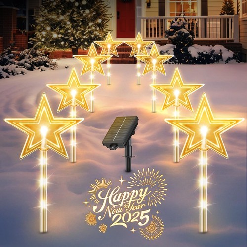 8 Pack Christmas Decorations Outdoor for Yard, 2 Charging Ways Large 1200mAh ...