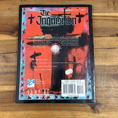 Vintage 1995 The Inquisition White Wolf Game Studio Vampire RPG PB Red Canada