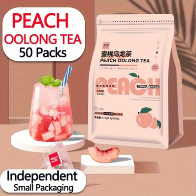 Natural Peach Oolong Tea Bags Fruit Jasmine-like Flavor Hot/Cold Brew Vegan