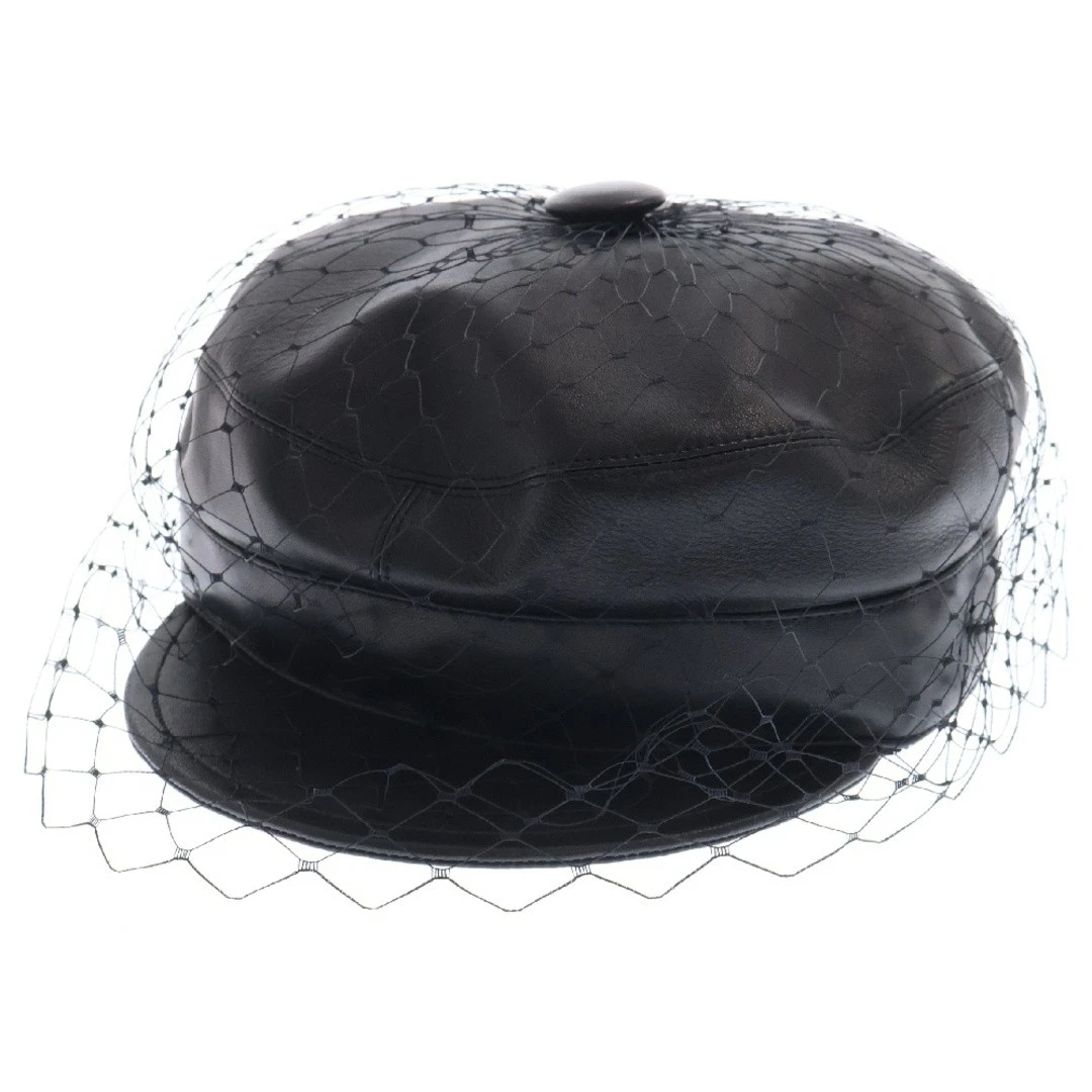 Chapeau cercueil femme Dior Christian noir soie agneau avec voile occasion 3a346169935