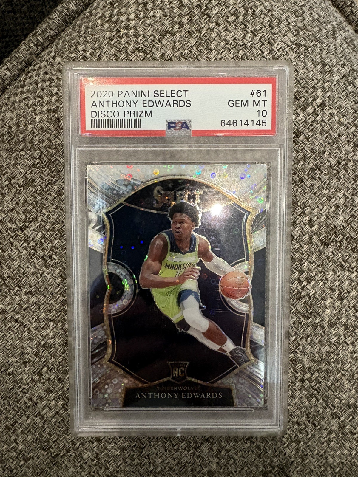 2020 Select Anthony Edwards Disco Prizm Concourse Rookie PSA 10 #61