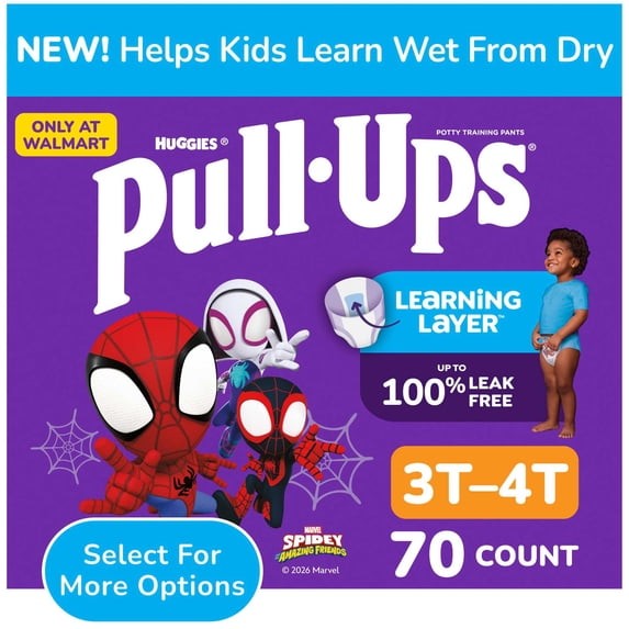 Pull-Ups Boys' Potty Training Pants, Size 3T-4T (32-40 lbs) - 70 Count
