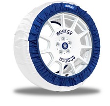 Set da 2 pezzi XL di calze da neve per gomme in tessuto bianco SPARCO SPARCO