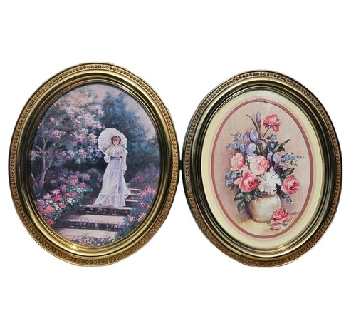 Vintage LG Syroco HOMCO Home Interiors Country Cottage Core Oval Frame Floral