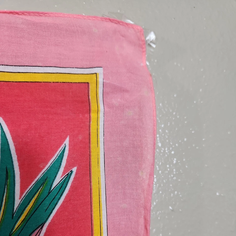 Bufanda Vintage Algodón Pájaros Loros Abstracto Lila Rosa Púrpura Azul Hecho en Italia Foto 2 de 4