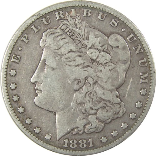 1881 CC Morgan Silver Dollar F Fine $1 Coin Collectible SKU:I25296