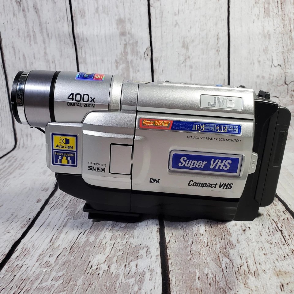 JVC GR-SXM735U Compact VHS Camcorder Super VHS-C Tested Charger Remote Battery - Image 2 of 4