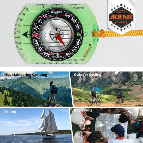 Orienteering Compass AF-362 for Hiking and Navigation, Professional Field Compas - Picture 4 of 12