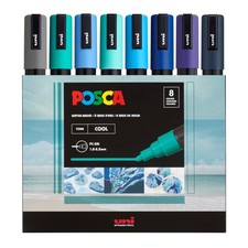 uni PC-5M Water-Based Paint Markers, Reversible Medium Tip 1.8-2.5mm, Cool To...