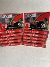 Lot Of 12 Maxell UR 90 Minute Blank Audio Cassette Tapes Normal Bias New Sealed