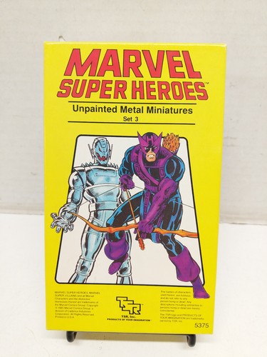 1984 TSR Marvel Super Heroes Metal Miniatures Set #3 Spider-Man Kingpin Hawkeye