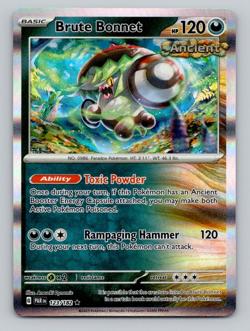 Brute Bonnet 123/182 Rare Paradox Rift Pokemon Holo Near Mint