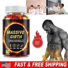 #1 BEST-MALE ENLARGER THICKER LONGER BIGGER 4" GROWTH ENLARGEMENT 60 GUMMIES