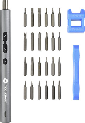 TOOLCRAFT Akku-Stabschrauber 3.7 V 330 mAh Elektro-Schraubendreher Set 28-in-1  