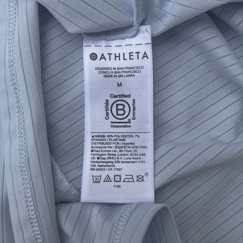 Athleta Chi Scoop Tank Top Camisole M Blue Lightweight Cross Back Athleisure NWT - Picture 11 of 13