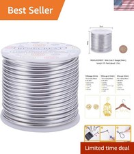 55 Feet of Silver 9 Gauge Aluminum Wire - Ideal for Jewelry and Gardening Crafts
