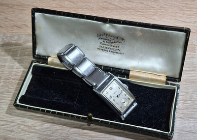 1940's FESTA by ALPINA-DUGENA Rectangular 22mmx39mm Alpina 843 15J BOX SERVICED