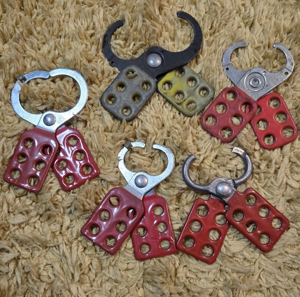 LOTO Hasp Safety Lockout Tagout Red Vinyl Coat 6-hole - Excellent ...