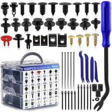 1000PCS Car Push Retainer Bumper Clip U Clip Screw Door Panel Clips Metal Screw