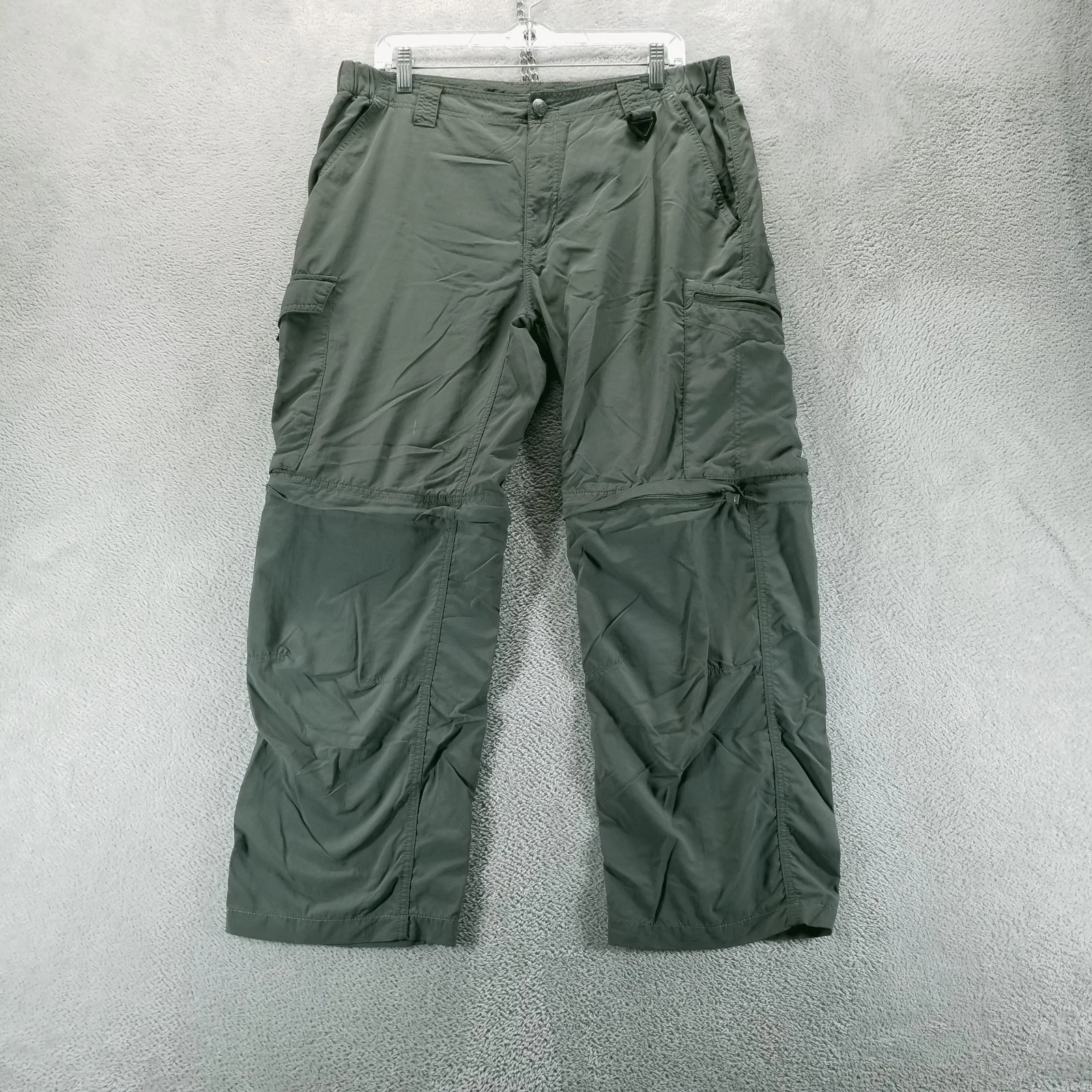 Columbia Pants Mens 36x30 Green Omni Shade Convertible Hiking Cargo Outdoor