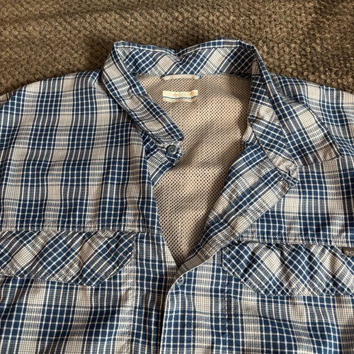 Camisa Columbia Azul a Cuadros Omni Tono Hombres XXL Azul Ventilado Pesca Manga Larga - Imagen 3 de 8