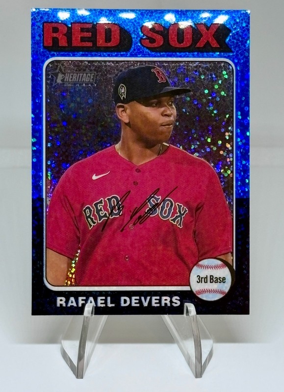 RAFAEL DEVERS 2024 Topps Heritage #239 Chrome Blue Sparkle Refractor Red Sox