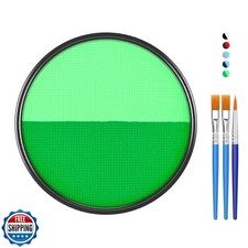 FREEORR Green Face Body Paint Makeup Foundation 30g, Water Activated Dark Lig