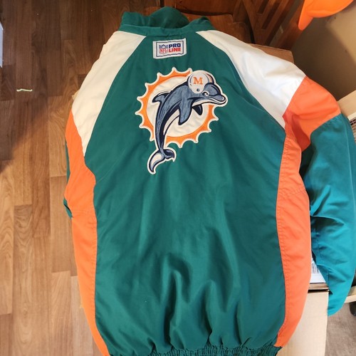 Vintage Miami Dolphins Windbreaker Jacket 90s NFL Reebok Pro Line Size XL - Picture 2 of 5