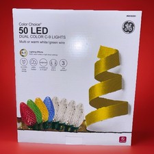 GE Color Choice 50 LED Dual Color C9 Lights Multicolor or Warm White New