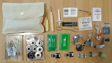 lotto accessori vecchia macchina da cucire aghi bobine piedini usato per ricambi