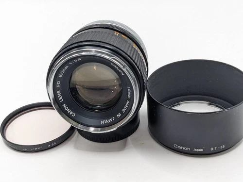 / Canon Fd100Mm F2.8 Single Focus Portrait Lens Bt-55 With Hood 2903 85 50